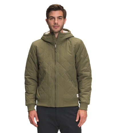 THE NORTH FACE Men's Cuchillo Insulated Full Zip Hoodie, Burnt Olive Green/Bleached Sand, Medium