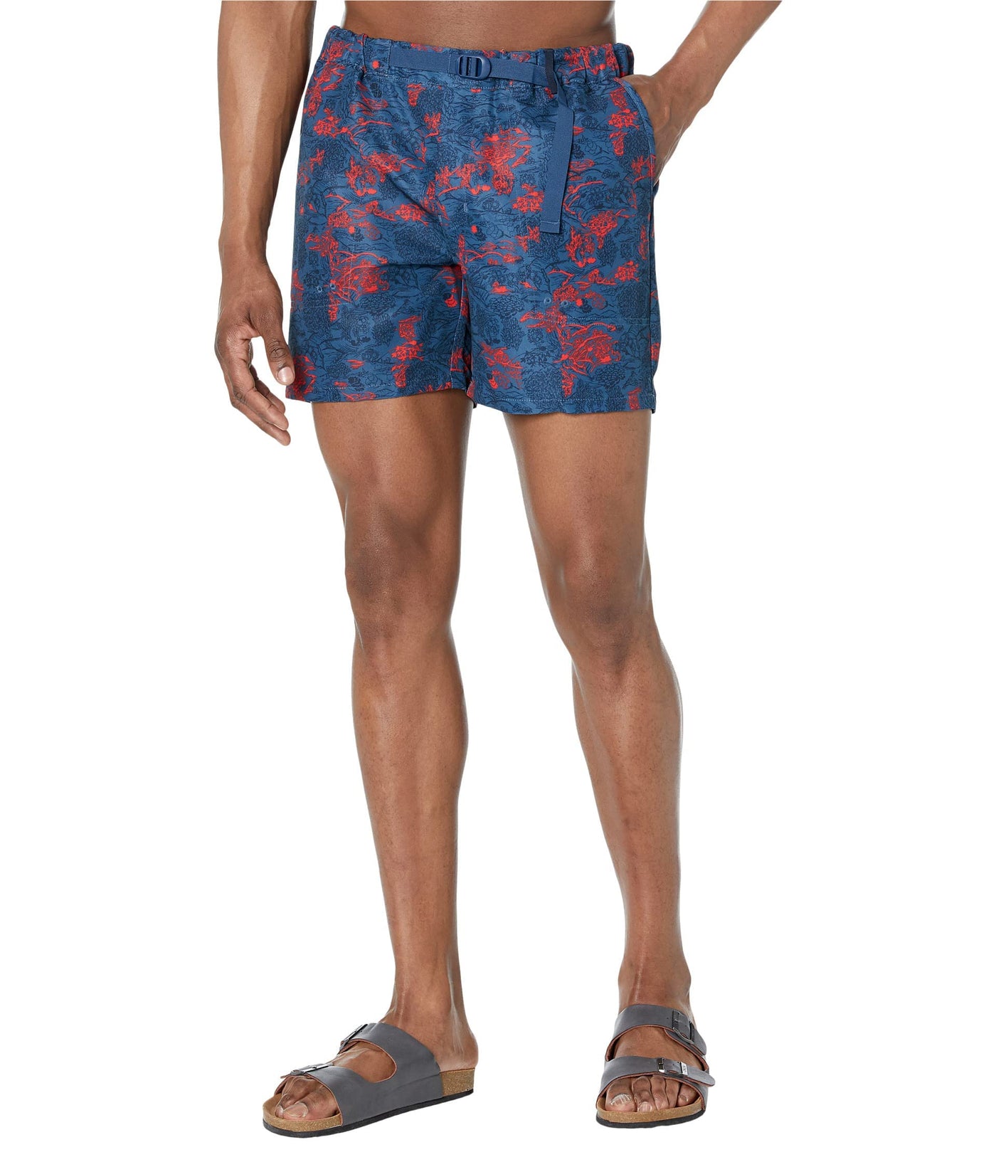 Helly-Hansen Men's Solen Printed Recycled Watershorts 6", 576 Deep Steel, Large