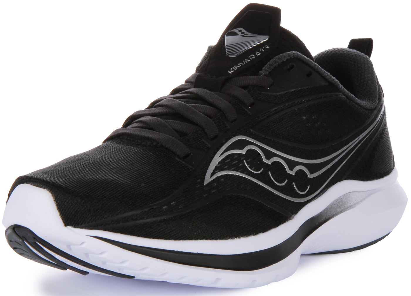 Saucony Women's Kinvara 13 Running Shoe, Black/Silver, 5.5 Wide