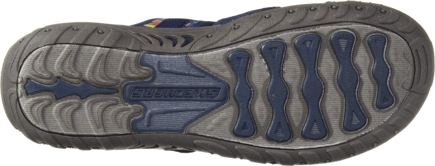 Skechers Women's Reggae-Mad Swag-Toe Thong Woven Sandal, Navy, 8