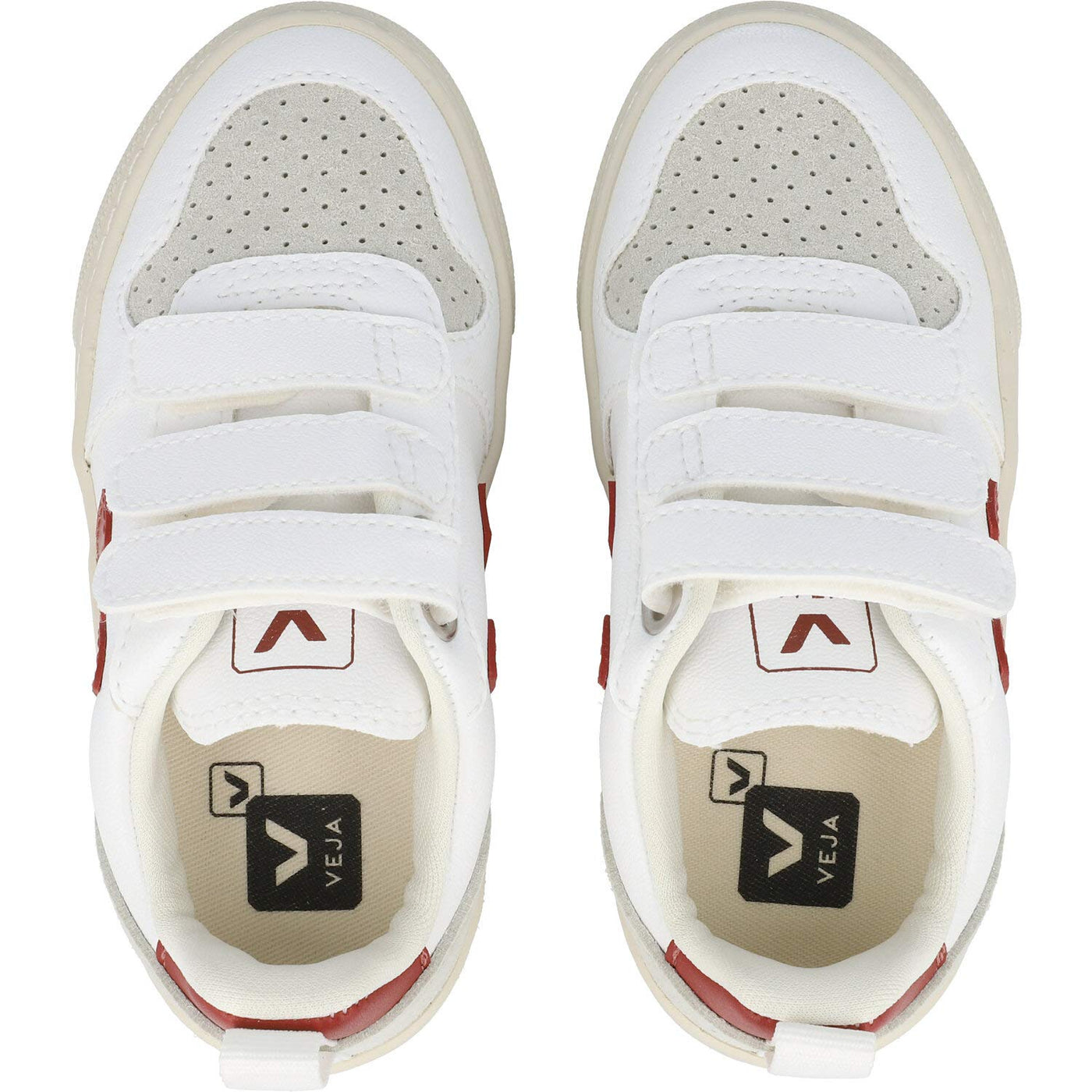 Veja Small V-10 Hook-and-Loop (Little Kid/Big Kid) White Rouille 29 (US 12 Little Kid) M