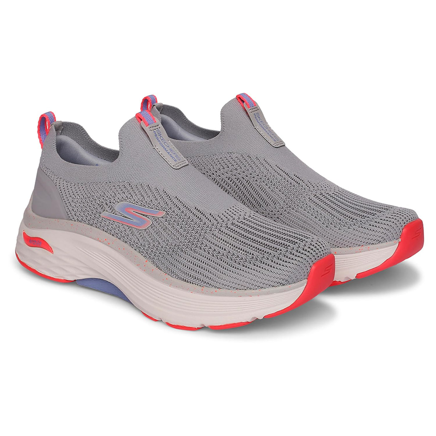 Skechers Max Cushioning Arch Fit Knit Slip-On Gray/Pink 9 B (M)