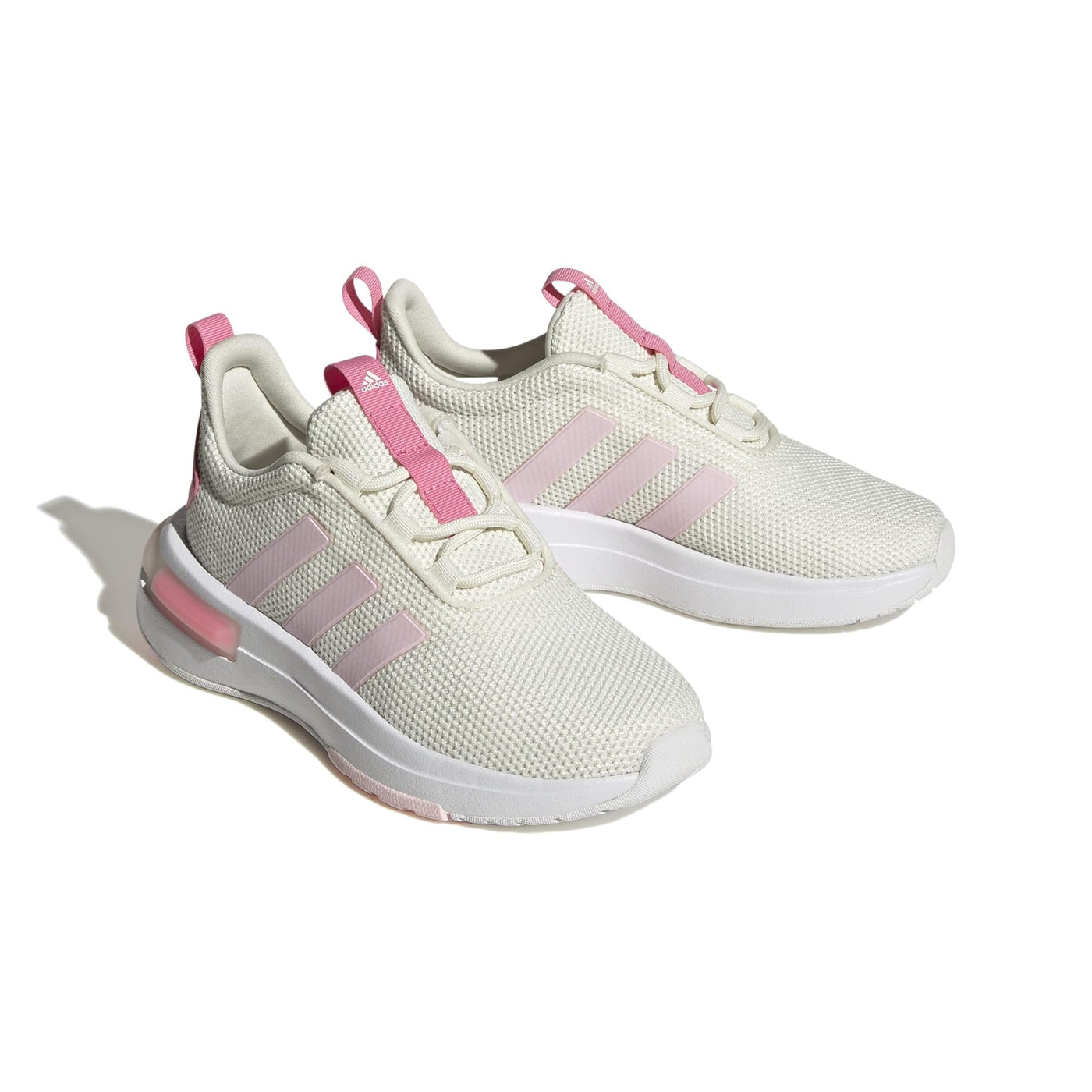 adidas Racer Tr23 Lace-Up Sneaker, Off White/Clear Pink/Pink, 2 US Unisex Little Kid