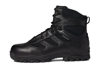 Thorogood Deuce 6” Waterproof Side-Zip Black Tactical Boots for Men and Women with Composite Safety Toe, Full-Grain Leather, and Slip-Resistant Outsole; BBP & EH Rated, Black - 11.5 W US