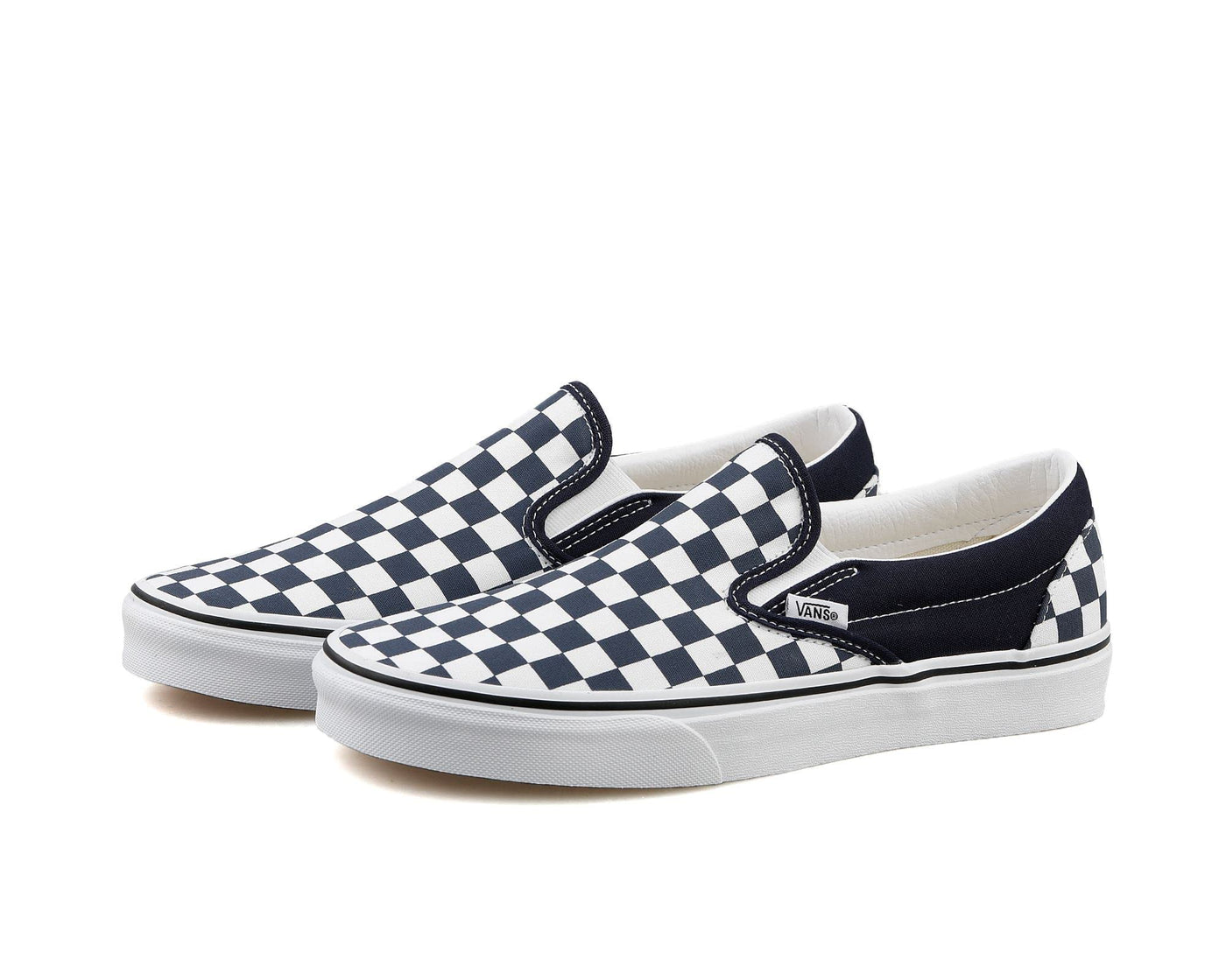 Vans Men's Classic Slip-On Checkerboard Sneakers, Parisian Night/True White, 7.5 Medium US