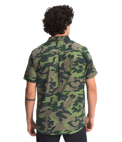 THE NORTH FACE Men's Baytrail Pattern Button-Down Short-Sleeve Shirt, Thyme Brushwood Camo Print, Small