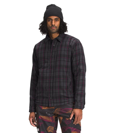 THE NORTH FACE Men's Fort Point Insulated Flannel Ski Jacket, TNF Black/Roxbury Pink Plaid, X-Large