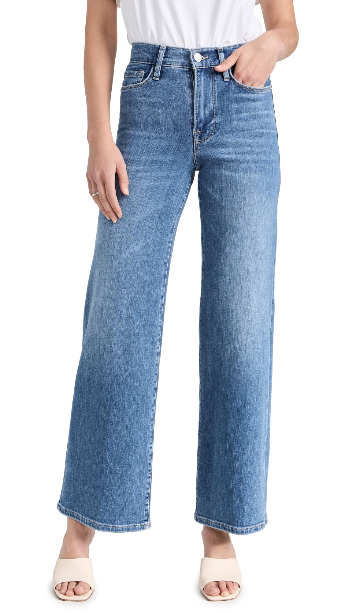 FRAME Women's Le Slim Palazzo Jeans 33 Drizzle