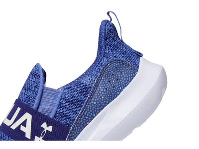 Under Armour Girl's Surge 3 Slip-On Print (Little Kid) 1 Little Kid Baja Blue/Sonar Blue/Iridescent