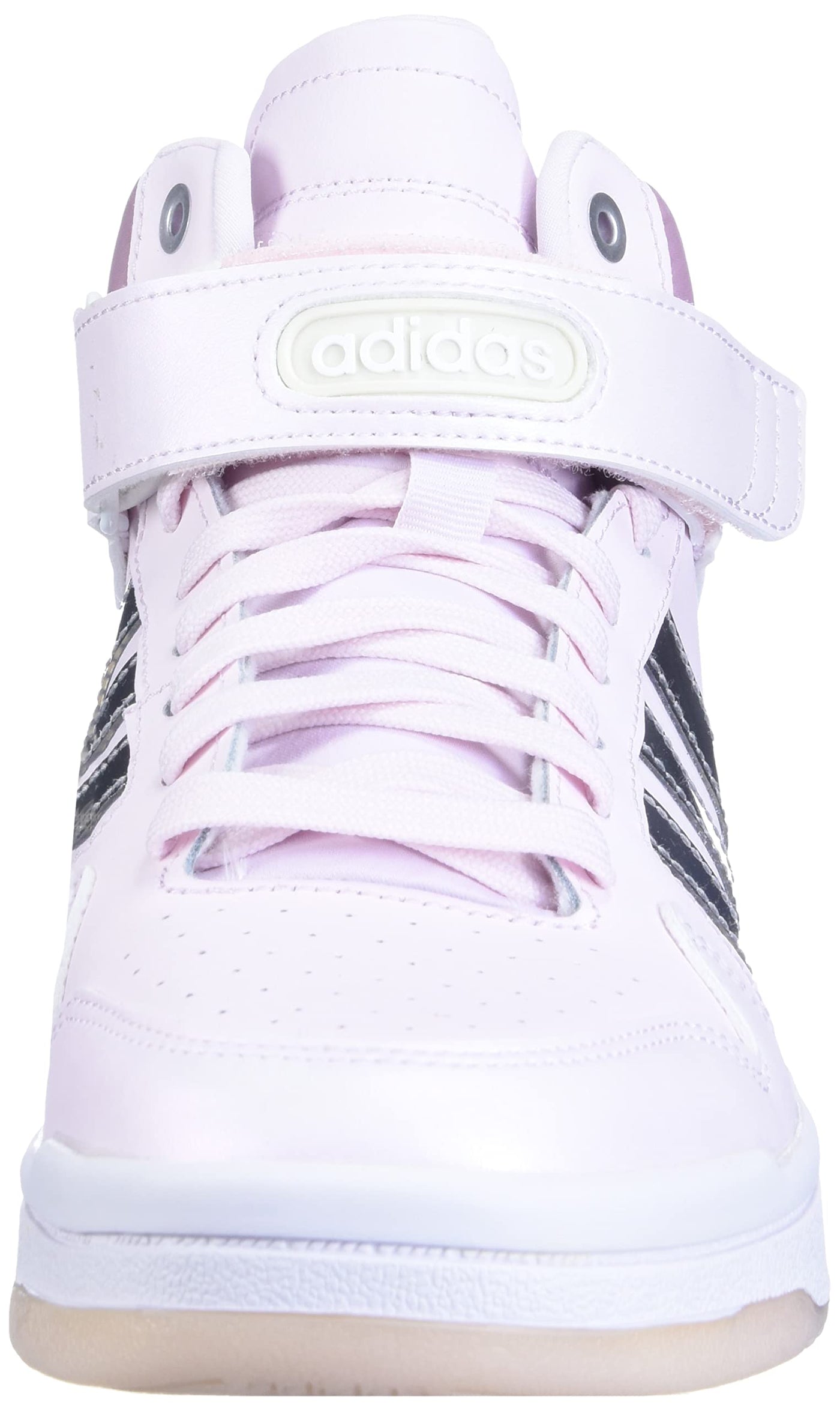 adidas Women's Postmove Mid Basketball Shoe, Almost Pink/Silver Metallic/Magic Mauve, 8