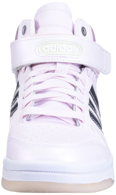 adidas Women's Postmove Mid Basketball Shoe, Almost Pink/Silver Metallic/Magic Mauve, 8