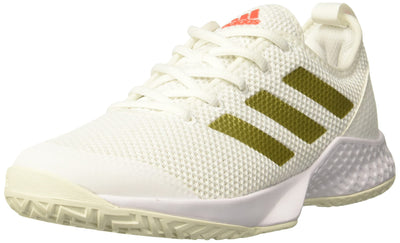 adidas APAC Halo Womens Multi-Court Tennis Shoes Women's 8 White/Gold Metallic/Solar Red