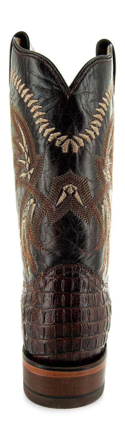 Soto Boots Men's Caiman Belly Print Cowboy Boots H4001 (Brown,12)