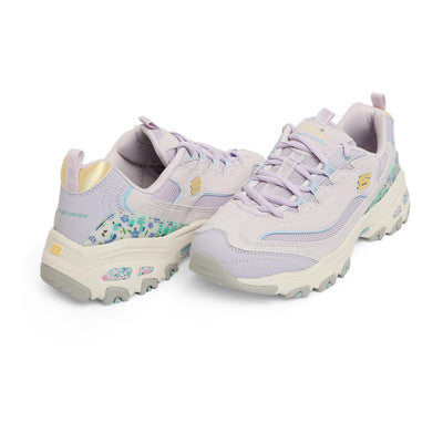 Skechers Women's D'Lites-Sweet Things, Lavender/Multi, 10 US