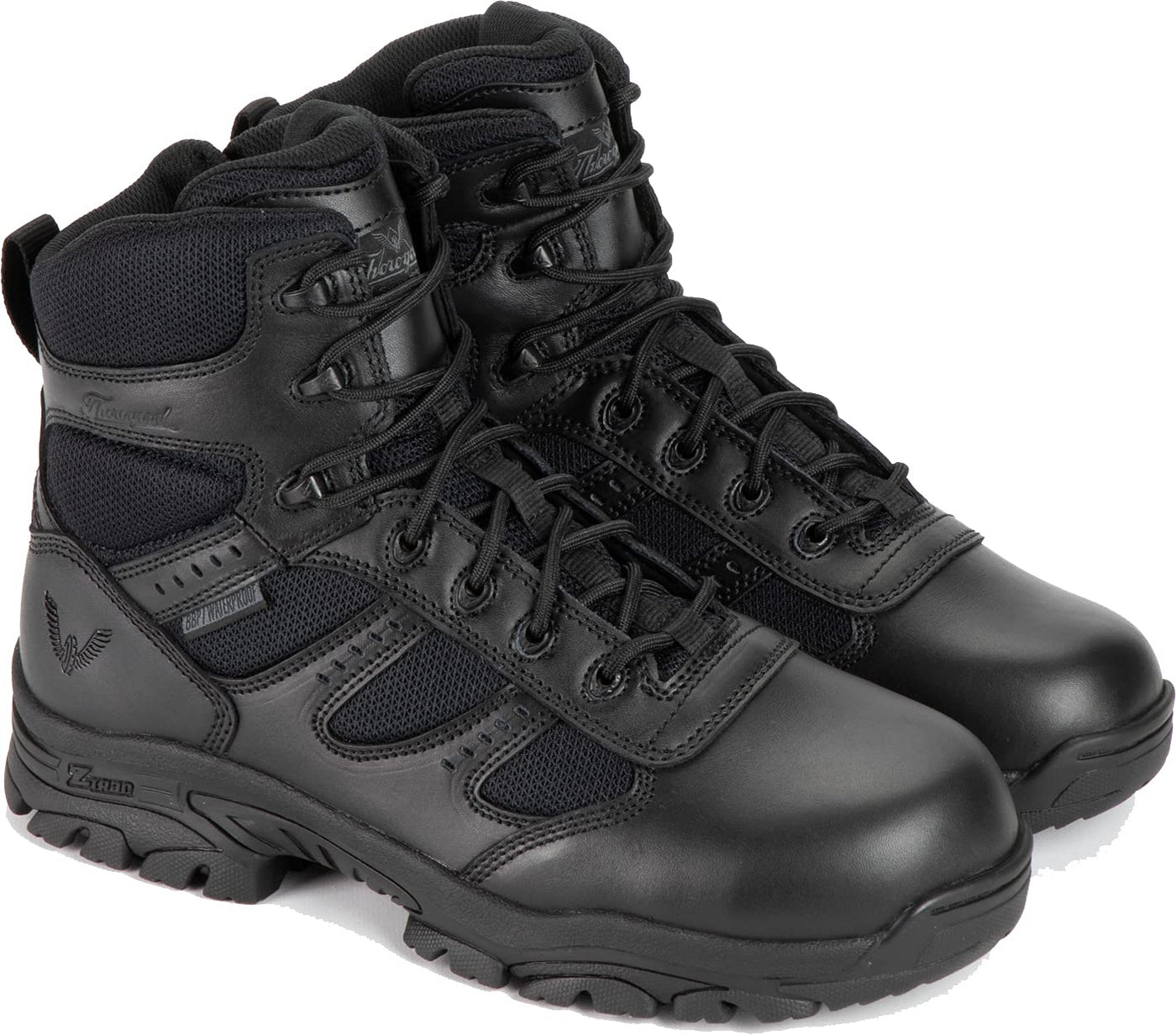 Thorogood Deuce 6” Waterproof Side-Zip Black Tactical Boots for Men and Women with Full-Grain Leather, Soft Toe, and Slip-Resistant Outsole; BBP & EH Rated 8.5