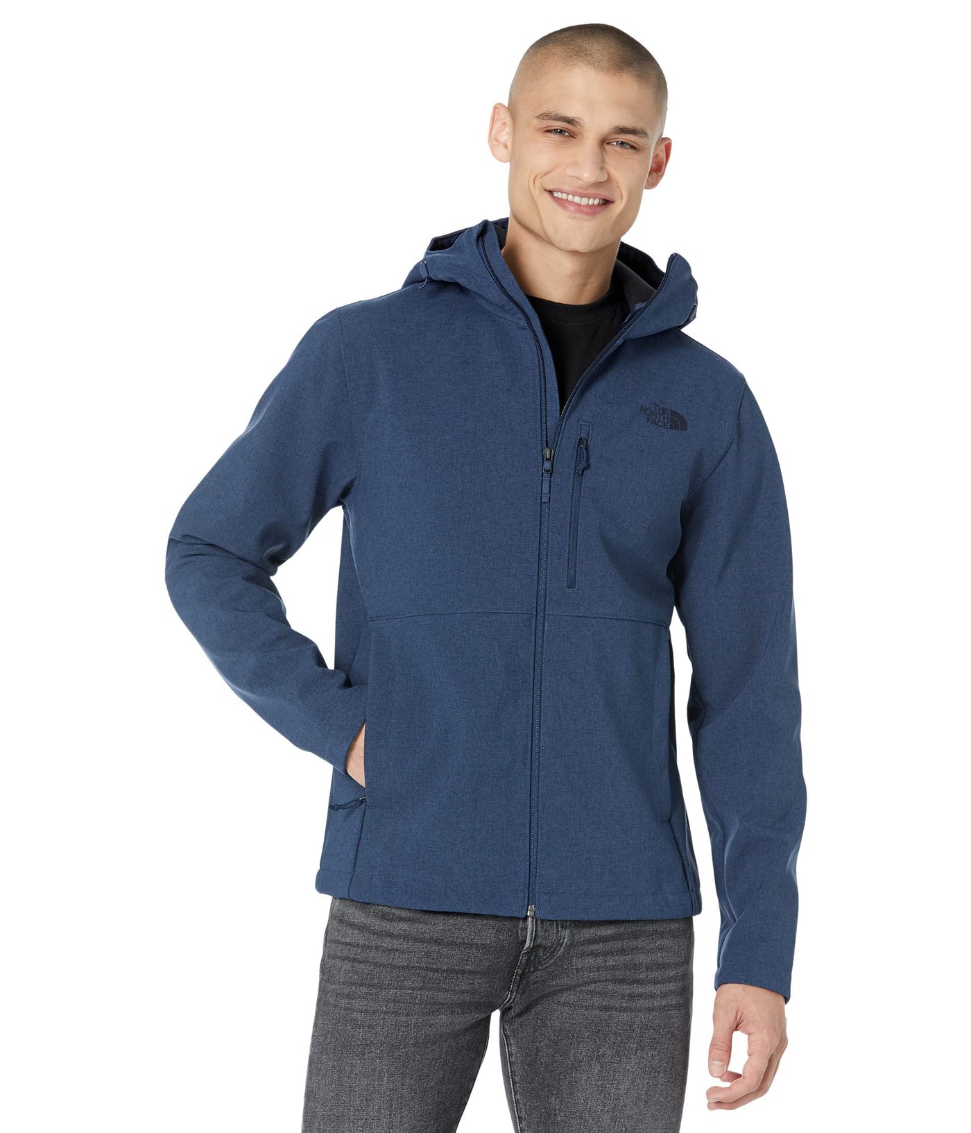 THE NORTH FACE Apex Bionic Hoodie Mens Jacket Summit Navy Dark Heather Sz L