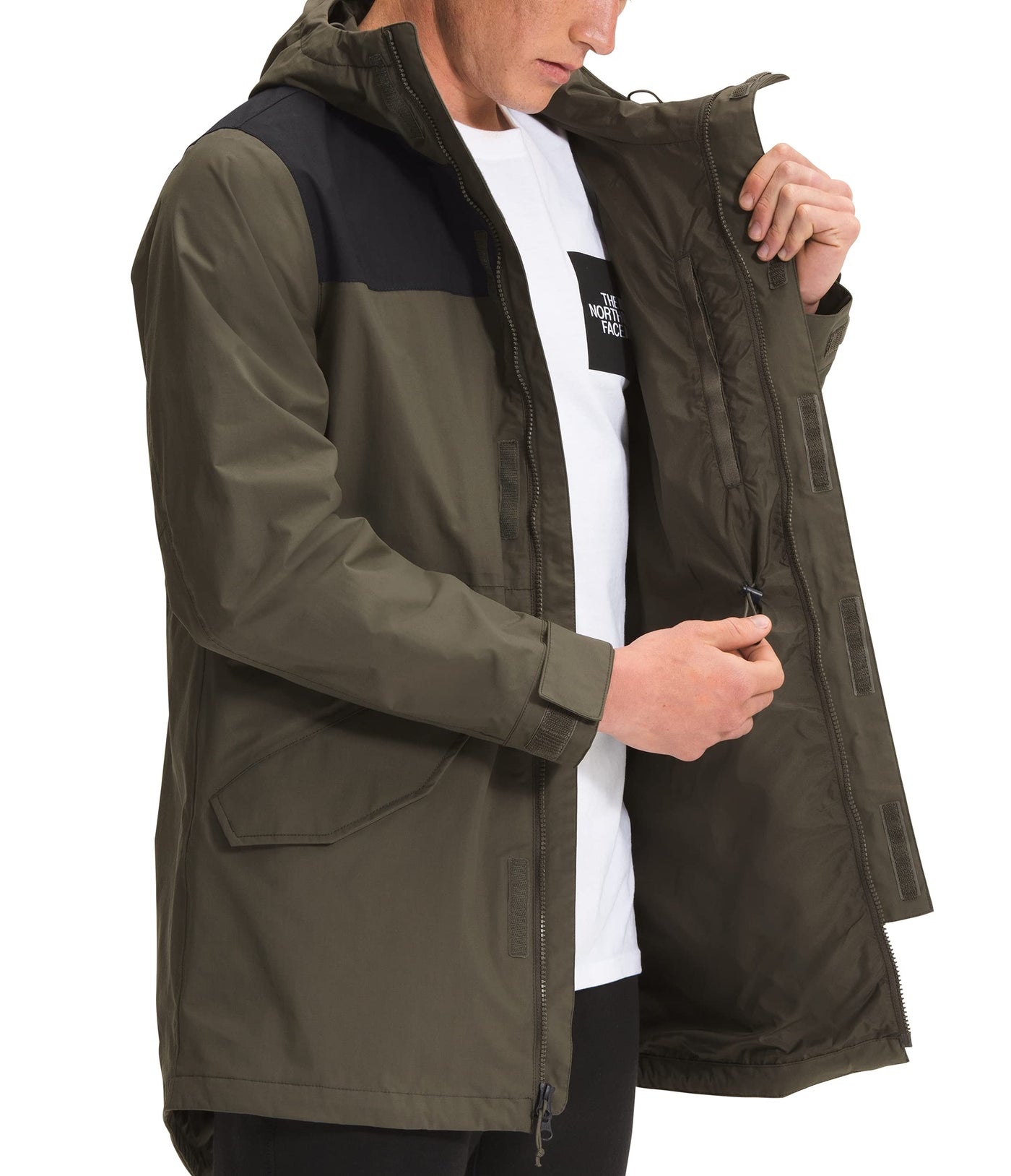 THE NORTH FACE Men's City Breeze Rain Parka, New Taupe Green/TNF Black, XX-Large