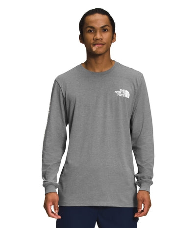 THE NORTH FACE Men's TNF Sleeve Hit Long Sleeve Tee, TNF Meld Grey Heather/TNF White, XX-Large