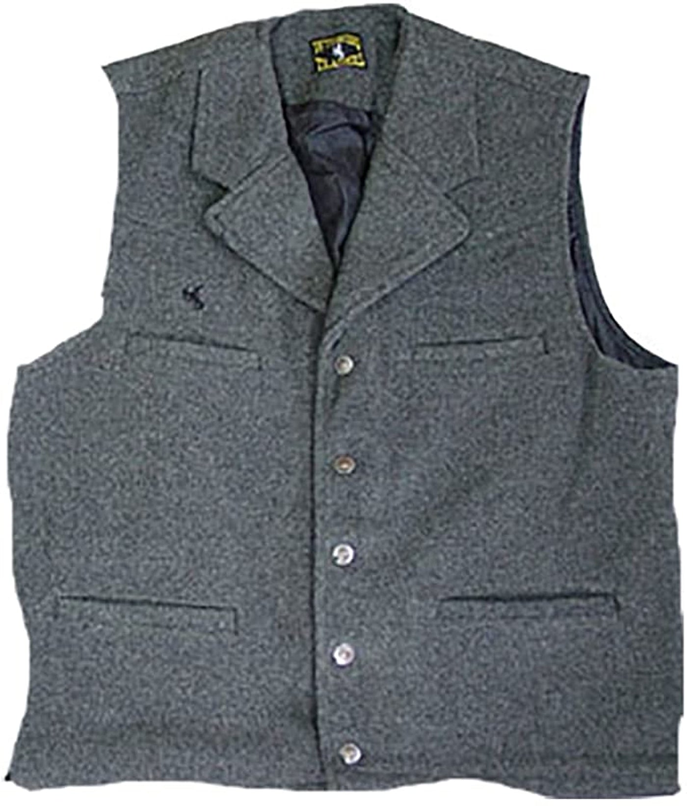 Wyoming Traders Men's Buckaroo Wool Vest, Charcoal, X-Large