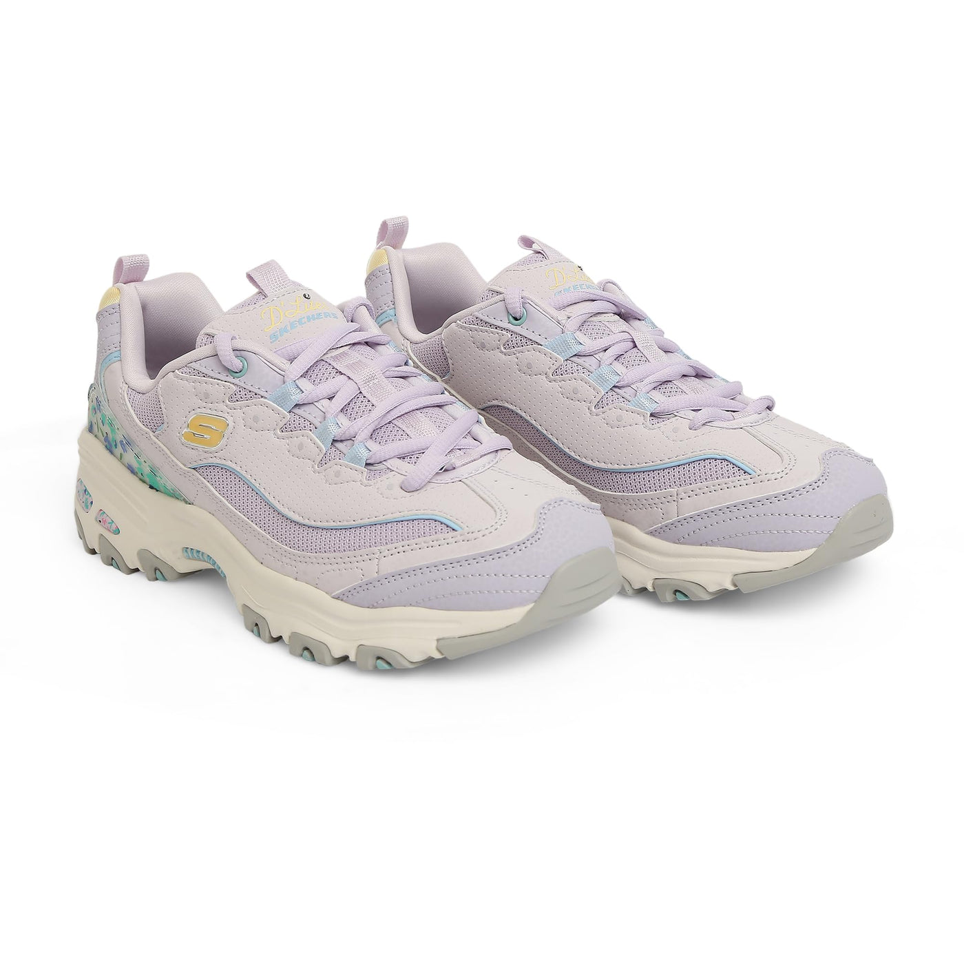 Skechers Women's D'Lites-Sweet Things, Lavender/Multi, 10 US