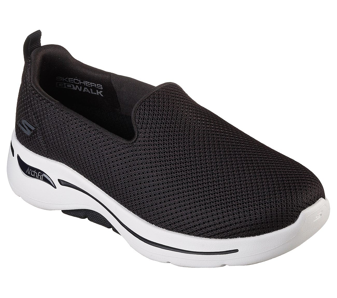 Skechers Women's Go Walk Arch Fit Grateful 8.5 Wide Black/White