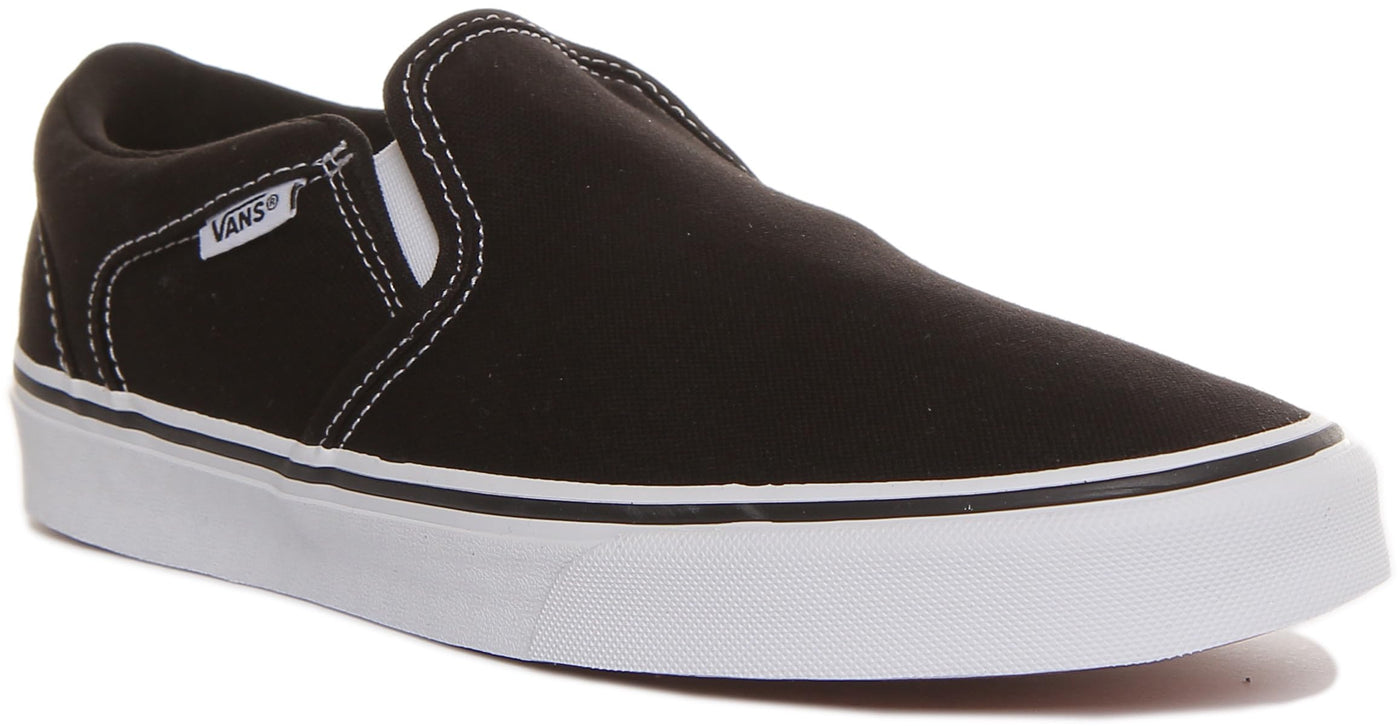 Vans Men's Asher Trainers 7 Canvas Black White