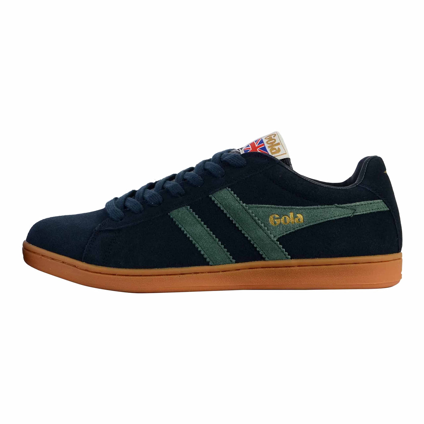 Gola Men's Equipe Suede Sneaker, Navy/Sage/Gum, 13