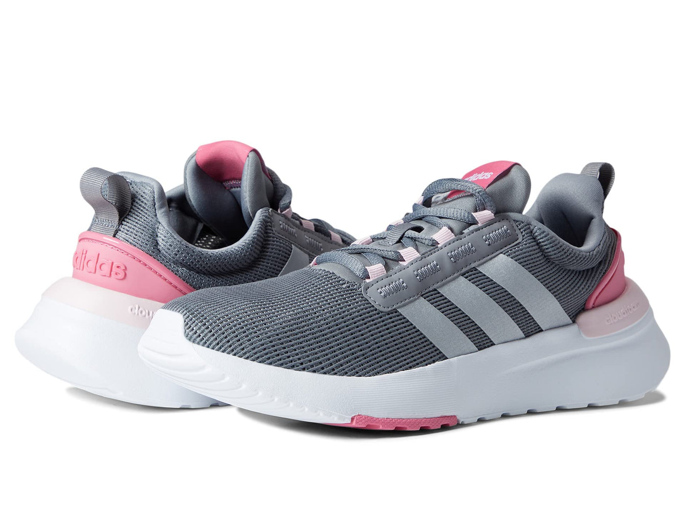 adidas Girl's Racer TR21 (Little Kid/Big Kid) Grey/Silver Metallic/Rose Tone 2 Little Kid M