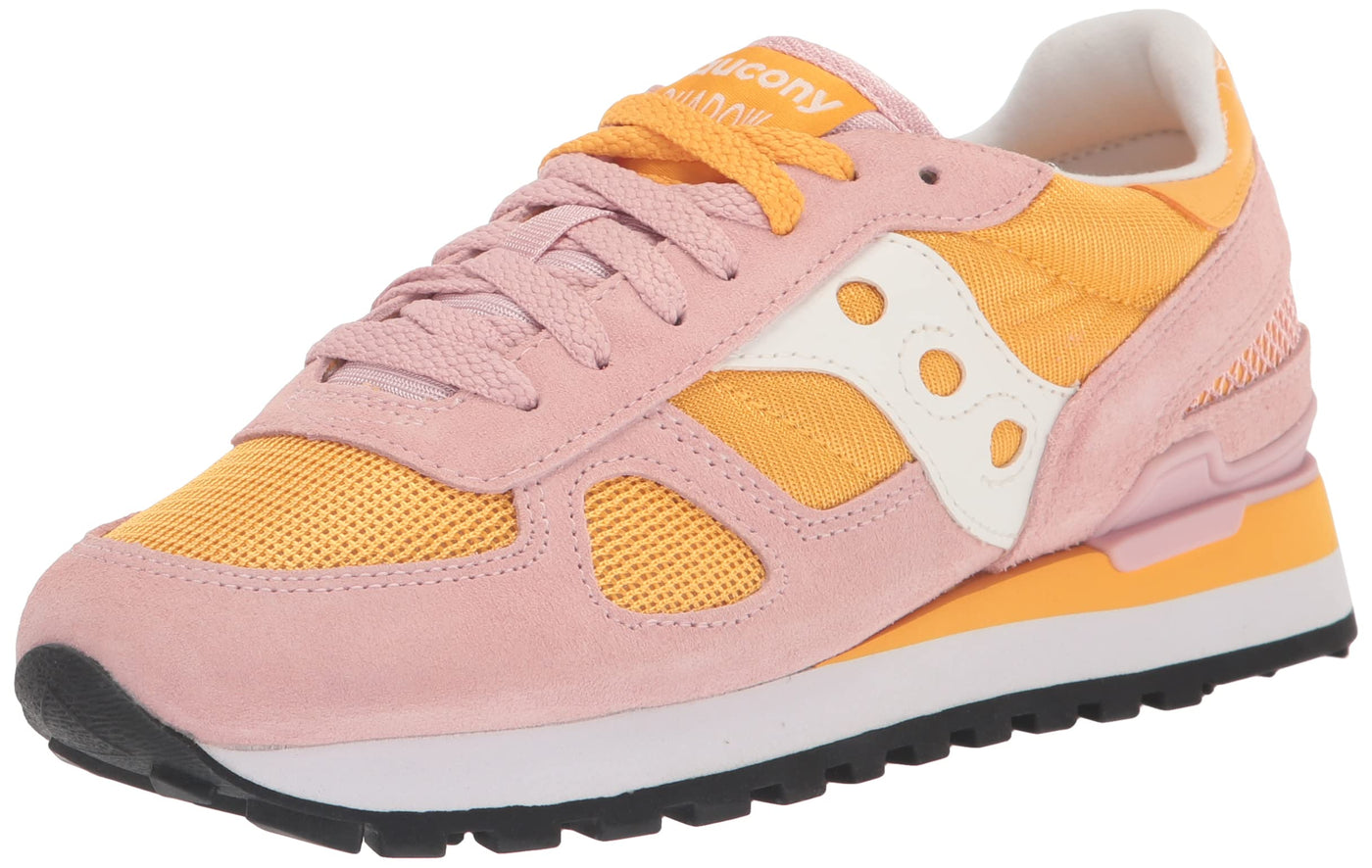 Saucony® Originals Shadow Original Summer Shoes for Women – Rubber Tread Pattern – TPU Heel – Lace-up Closure Pink/Orange 6.5 B - Medium