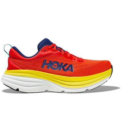 HOKA ONE ONE Mens Bondi 8 Textile Red Alert Flame Trainers 11.5 US