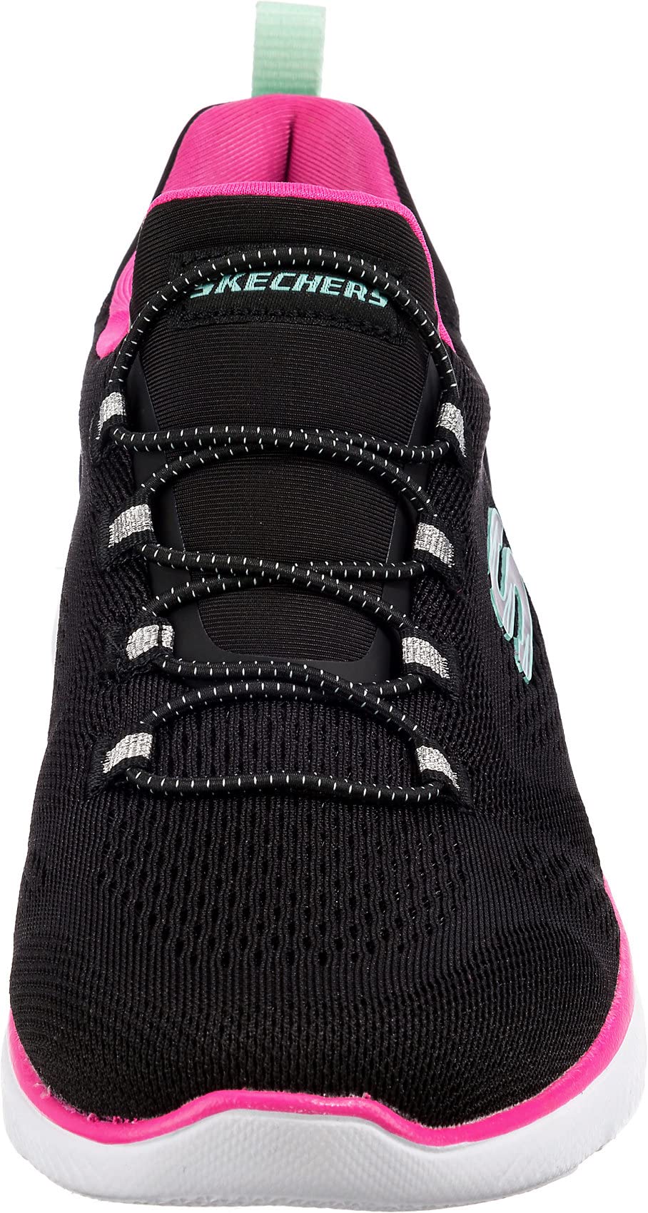 Skechers Sport Women's Women's Perfect Views Sneaker, BKHP=Black/Hot Pink, 7