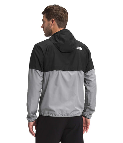 THE NORTH FACE Men's Flyweight Hooded Jacket, Meld Grey/TNF Black, XX-Large