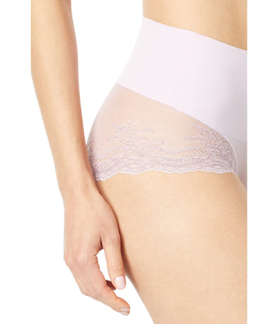 SPANX Shapewear For Women Undie-Tectable Lace Hi-Hipster Panty Luxe Lilac Cross-Dye SM