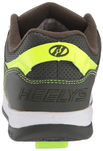 Heelys Girls Voyager Tennis Shoe, Forest Green/Bright Yellow, 6 Little Kid