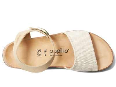 Birkenstock Glenda by Papillio Natural/Almond Canvas/Suede EU 38 (US Women's 7-7.5) Narrow