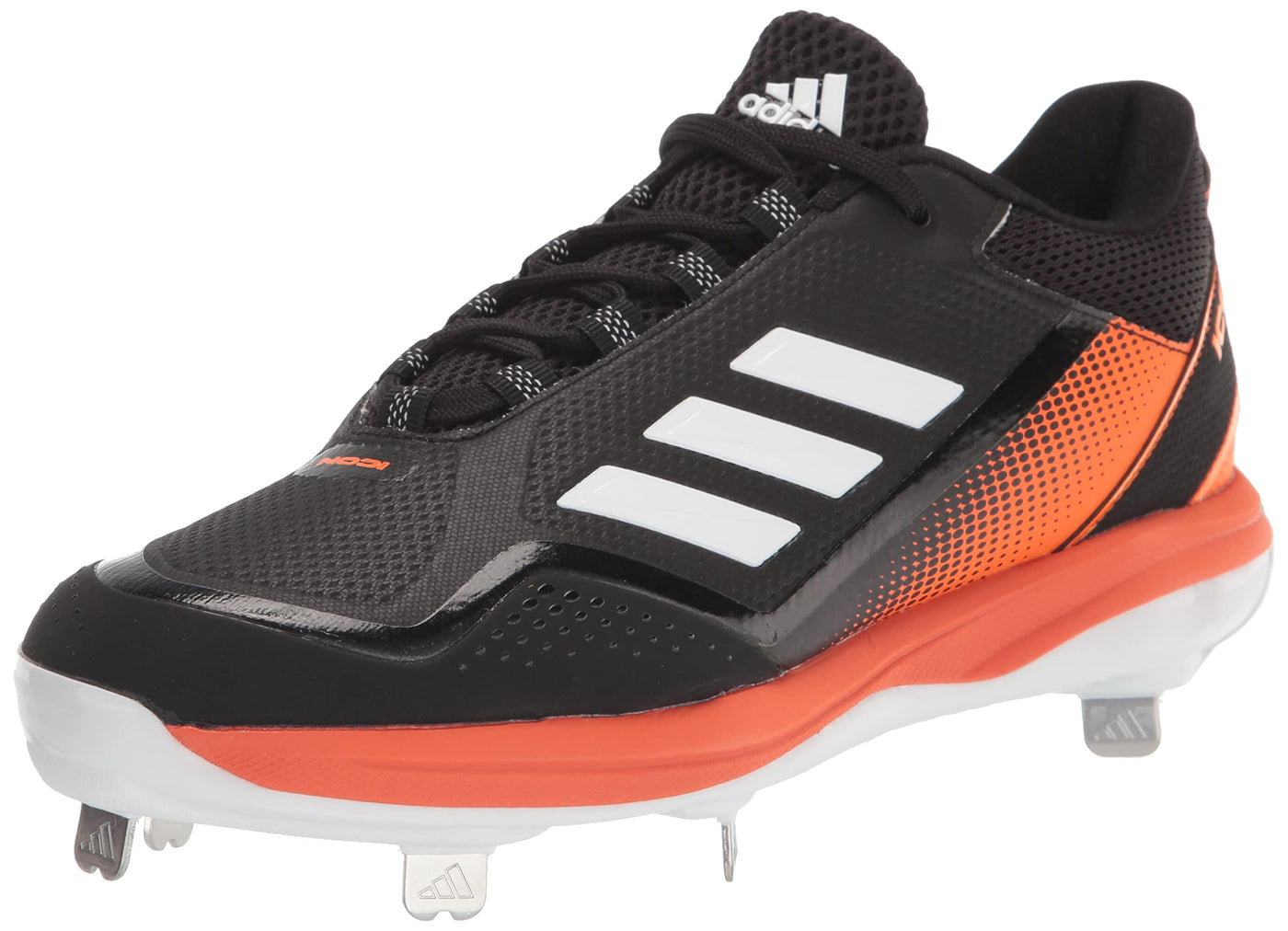 adidas Men's Icon 7 Baseball Shoe 10.5 Black/White/Team Orange