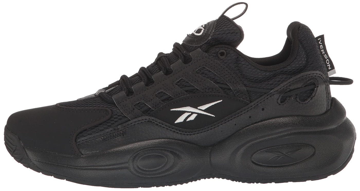 Reebok Unisex-Adult Solution Mid Basketball Shoe 12 Women/10.5 Men Black/Silver Metallic