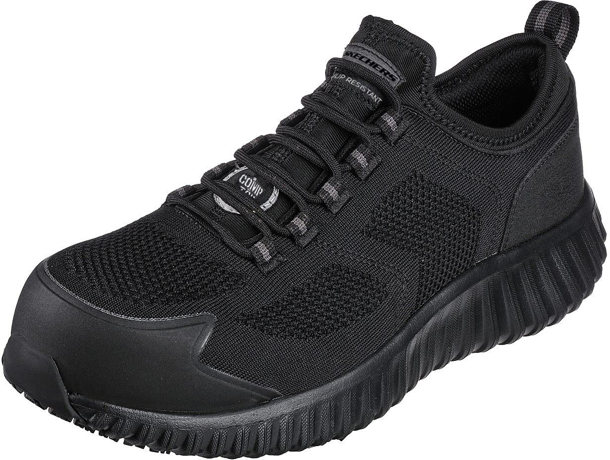 Skechers Work Cicades-Rhettle, Men's, Comp Toe SD, Low Athletic, Work Shoe 10.5 Black