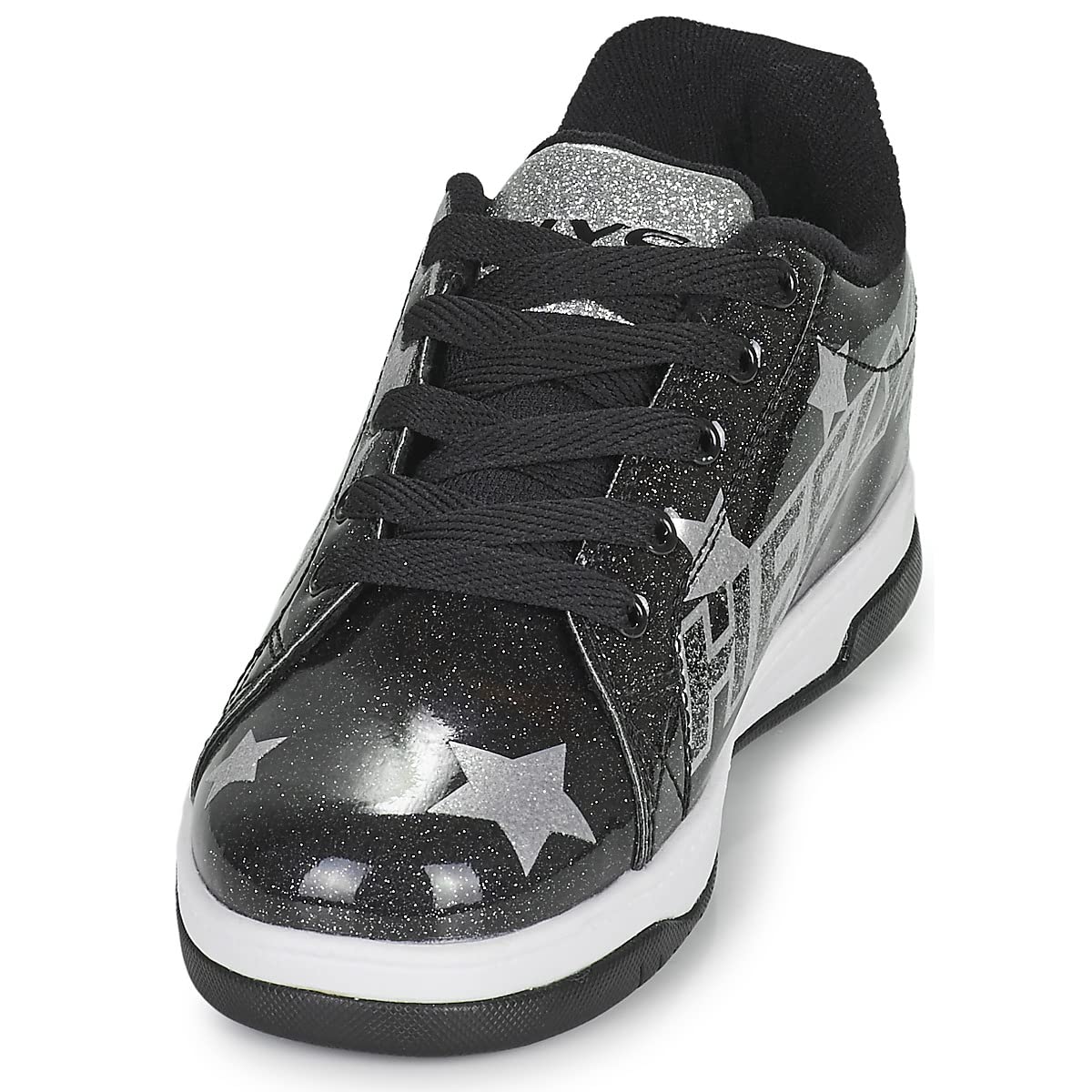 HEELYS Girl's Split (Big Kid) Wheeled Heel Shoe 5 Big Kid Black/Silver Glitter