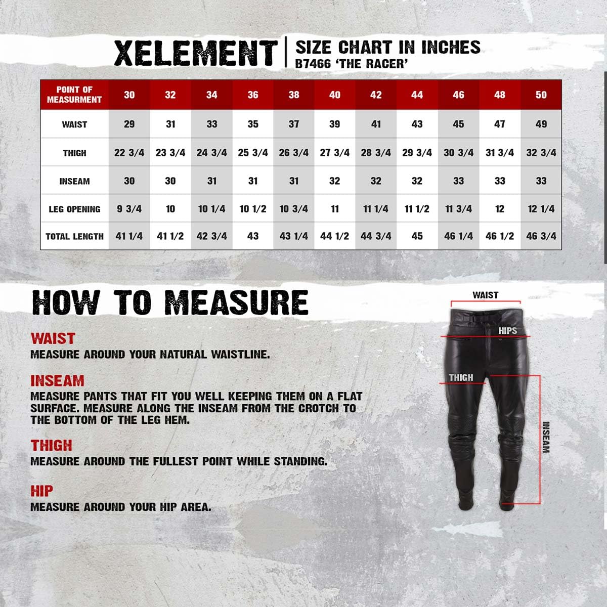 Xelement B7466 Men's 'The Racer' Black Cowhide Leather Racing Pants with X-Armor Protection - 44