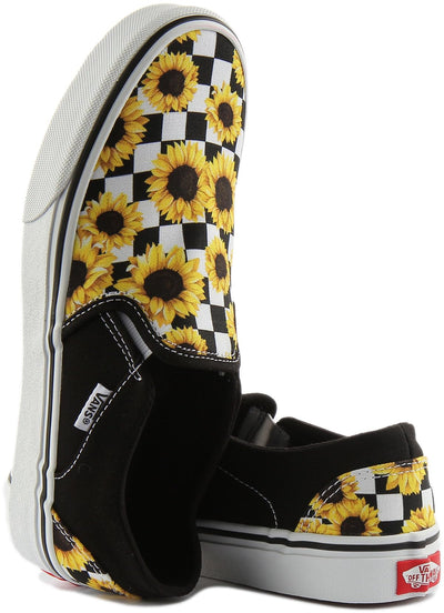 Vans Women's WM Asher Sneaker, Sunflower Checker Multi White, 8