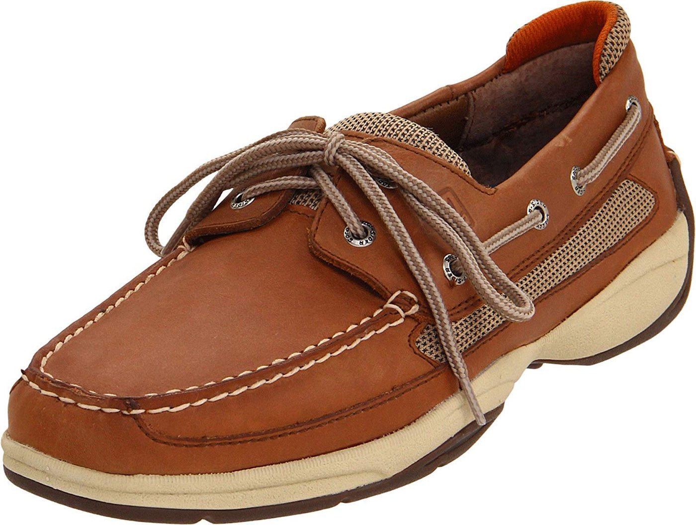 Sperry Top-Sider Lanyard 2-Eye Boat Shoe Men Dark Tan/Orange