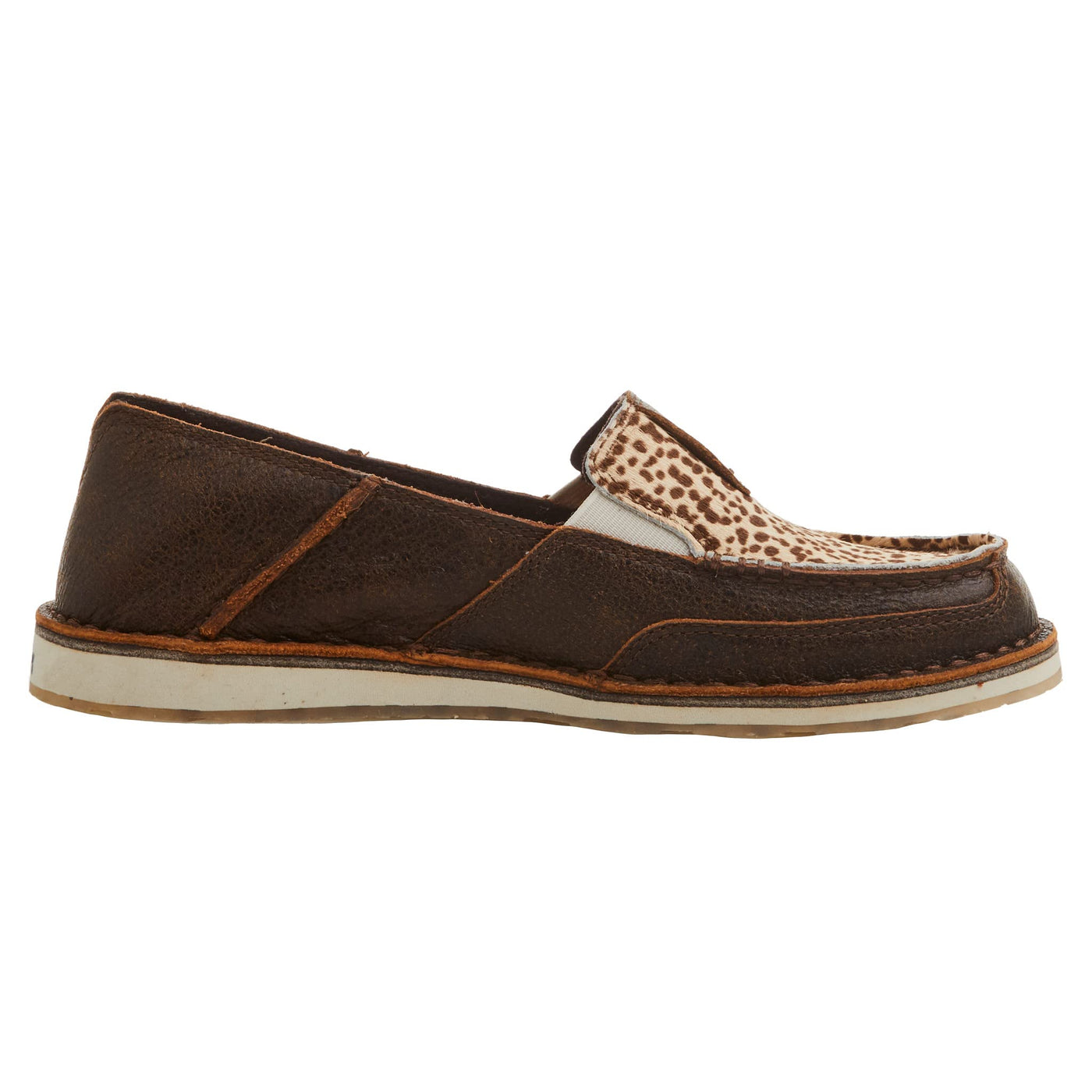ARIAT Women's Cruiser Boat Shoe 8 Vintage Bomber/Cheetah Hair on