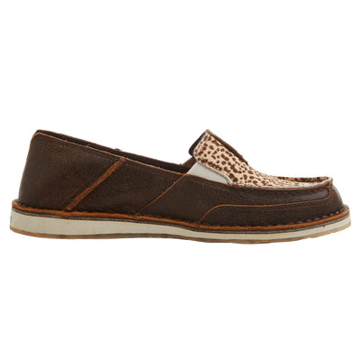 ARIAT Women's Cruiser Boat Shoe 8 Vintage Bomber/Cheetah Hair on