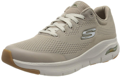 Skechers Men's Low-Top Trainers, Beige Taupe Textile Synthetic Trim TPE, 8