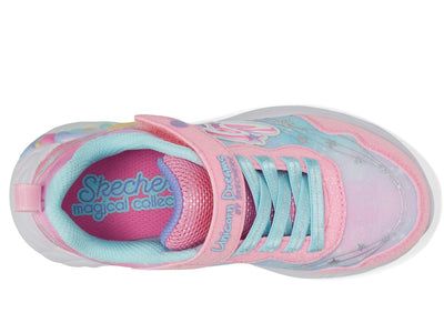 Skechers Kids Girls Unicorn Dreams-Wishful MAGI Sneaker, Pink/Turquoise, 1.5 Little Kid