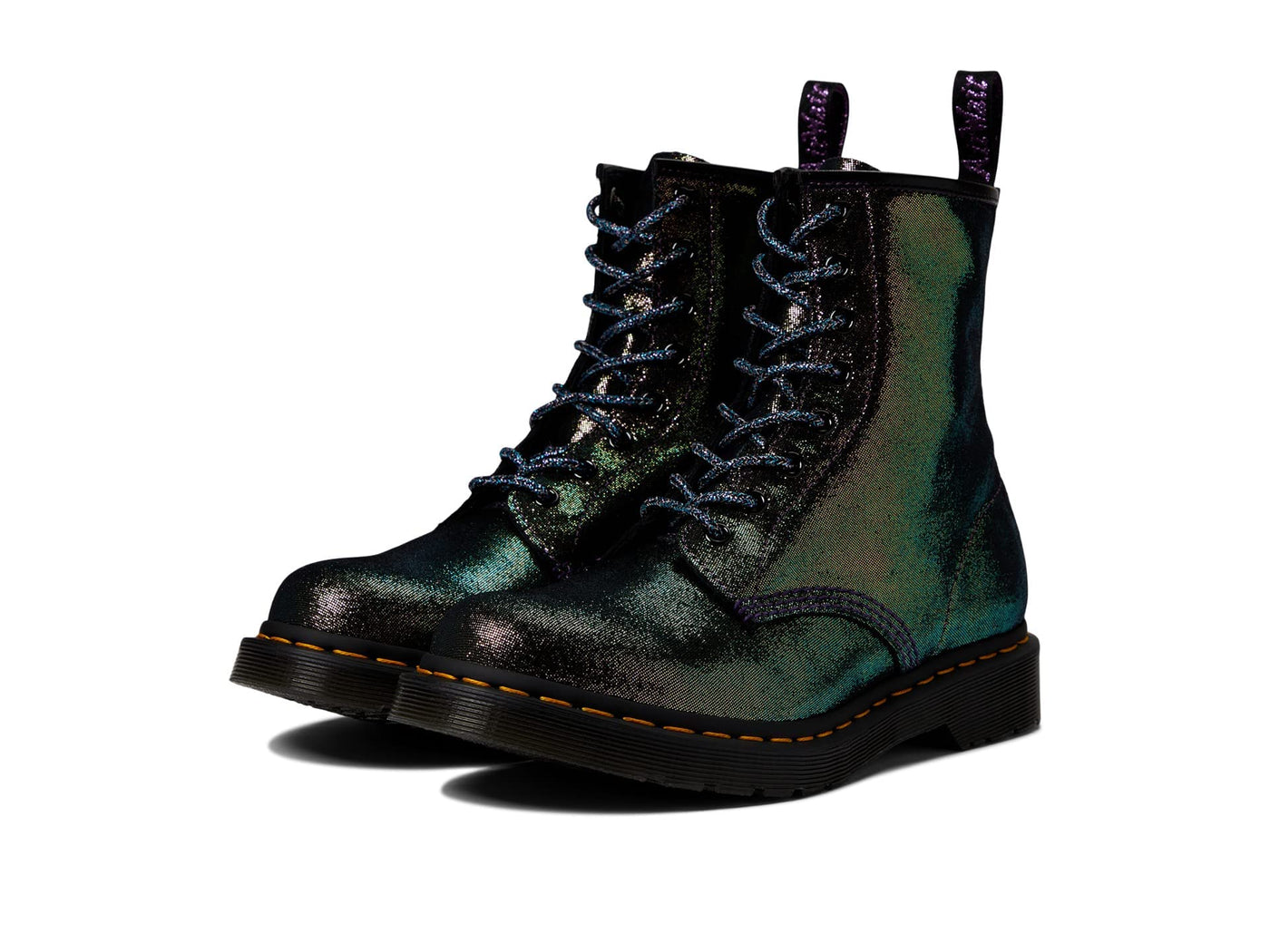 Dr. Martens 1460 Women's Nappa Leather Lace Up Boots Purple/Gold Disco UK 7 (US Women's 9) M
