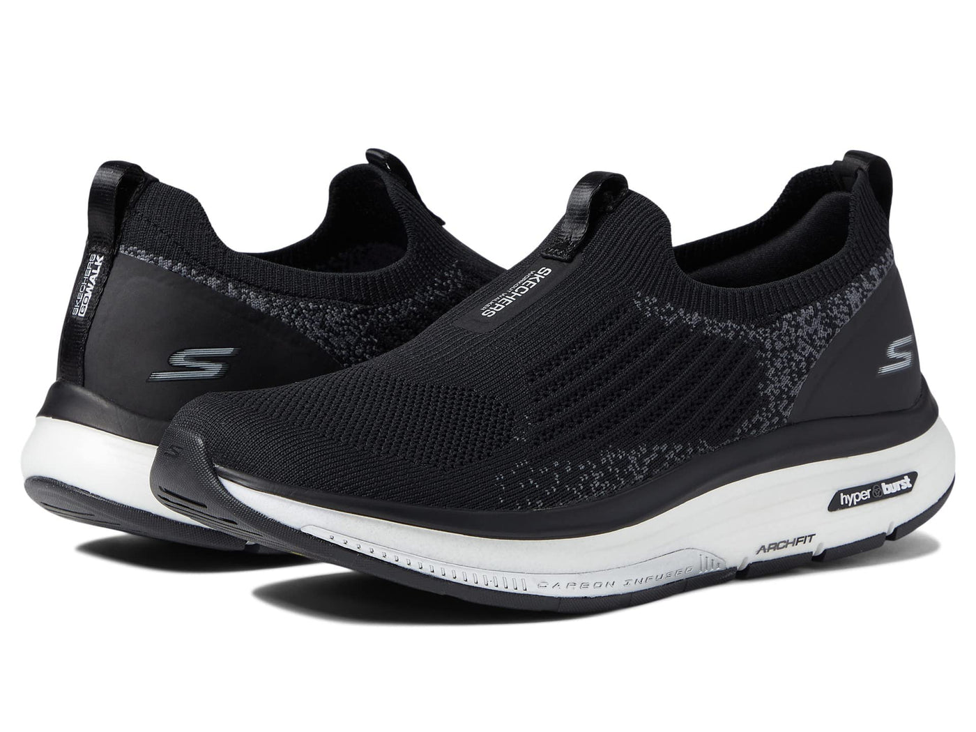 Skechers Go Walk Workout Walker - Knit Slip-On Black/White 7 B (M)