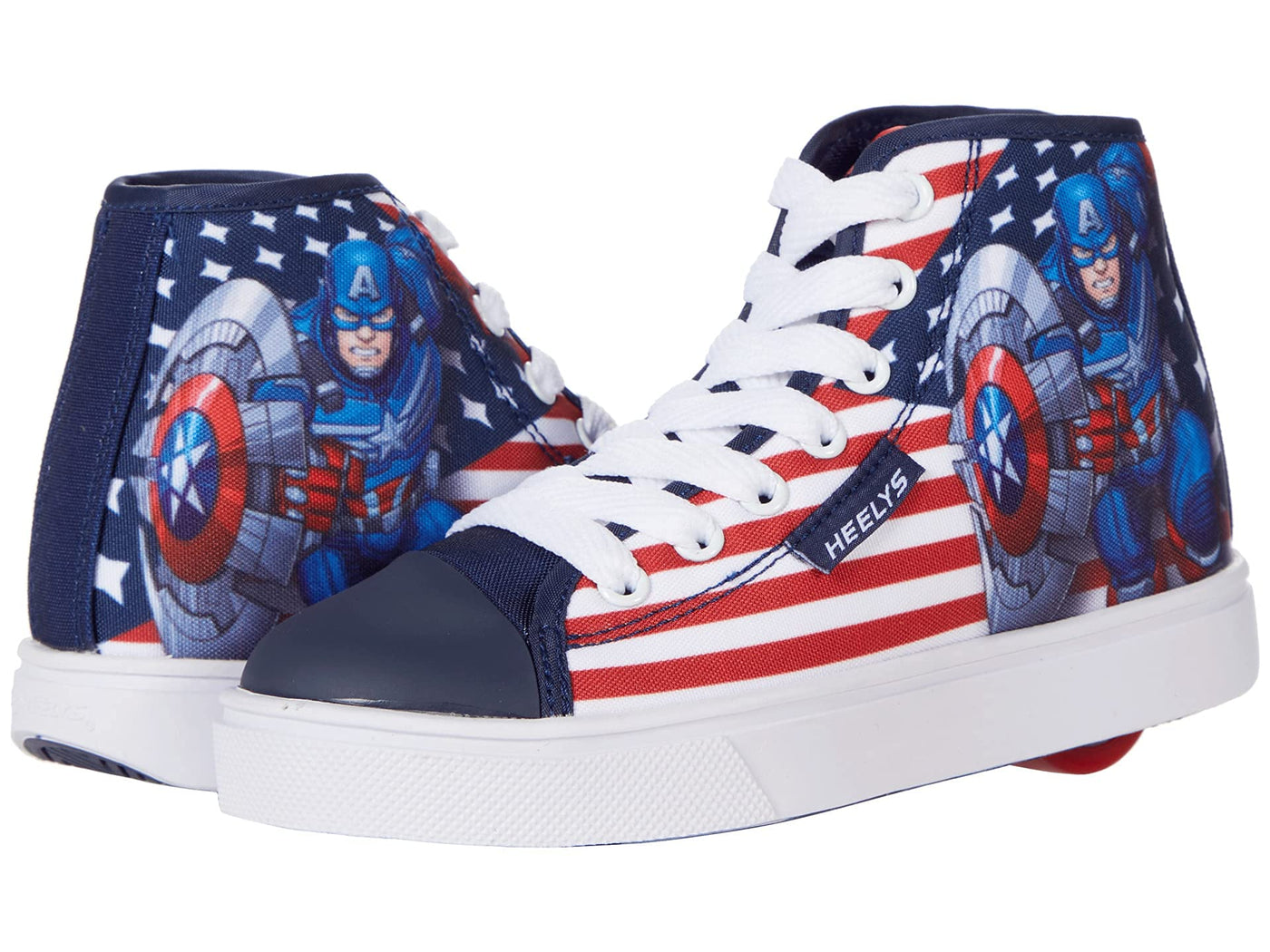 HEELYS Boy's Hustle Captain America (Little Kid/Big Kid/Adult) Navy/Red/Royal/White 6 Big Kid (Men's 6) M