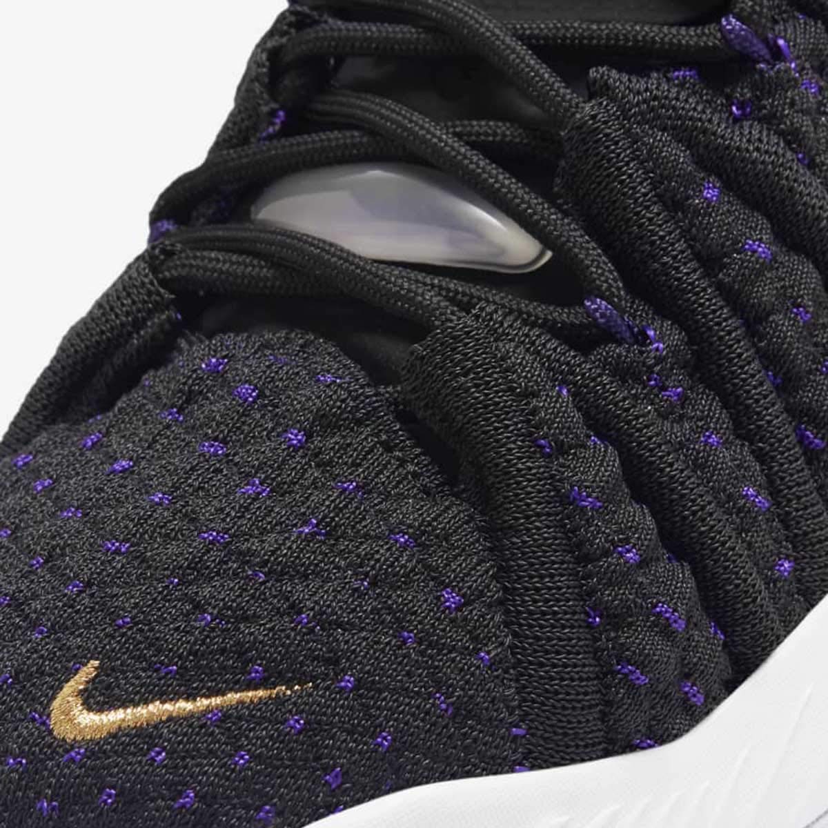 Nike Kid's Lebron 18 GS Basketball Shoes, Black/Court Purple/White/Metallic Gold, 5 Big Kid